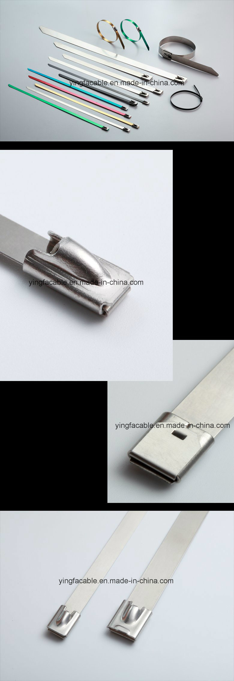 Epoxy Coated Stainless Steel Metal Locking Cable Tie with High Strength 7.9X200mm