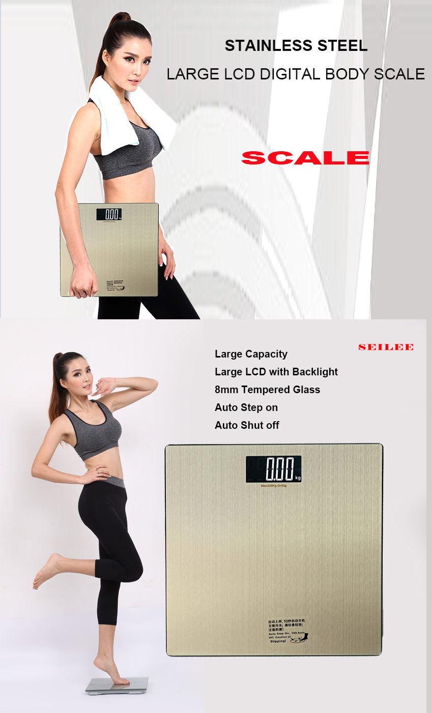 Stainless Steel Platform Digital Body Health Bathroom Scale