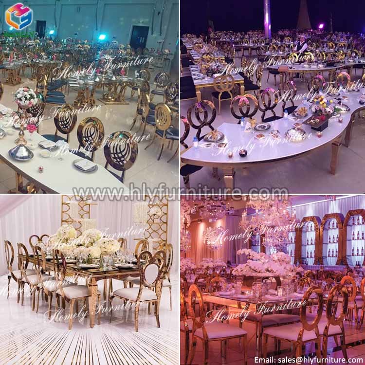 Modern Hotel Stainless Steel Dining Room White Wedding Chair