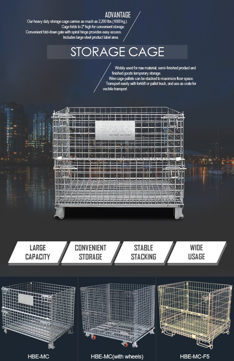 Wire Steel Storage Container Cage Pallet