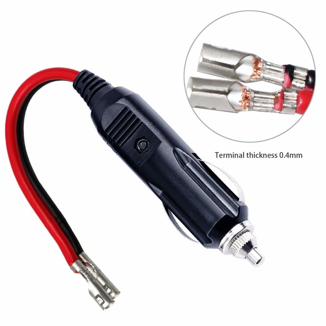 12V 24V Car Cigarette Lighter Male Plug with 10A Fuse Leads