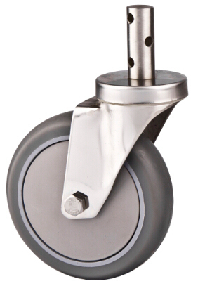 125mm PU Medium Duty Industrial Caster, Stainless Steel Stem Caster