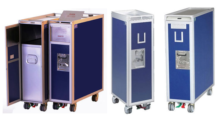 Aluminum Aline Aviation Aircraft Rubbish Trolley Cart for Storage