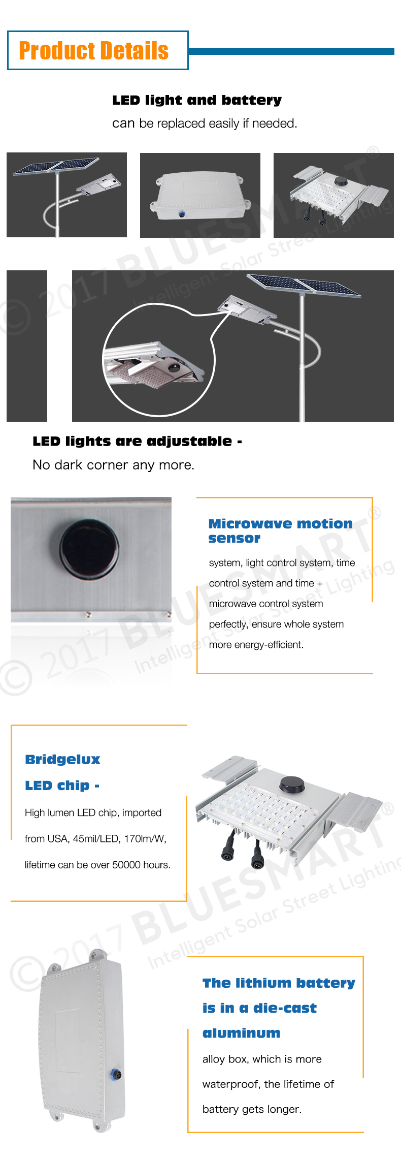 80W All-in-One/Integrated Solar Products LED Garden Lighting Outdoor Sensor Night Street Light