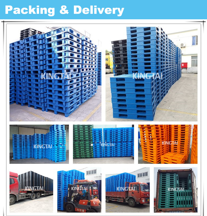 Steel Reinforced 4 Way Entry Industry Warehouse Plastic Pallets