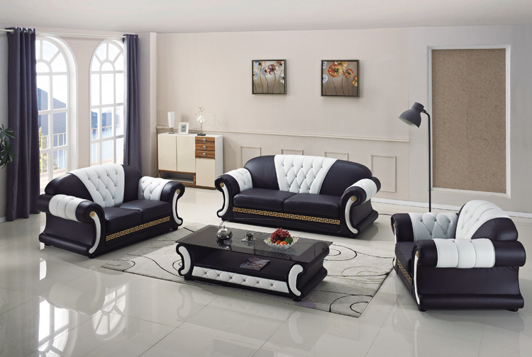Home Furniture Chesterfield Genuine Italian Leather Tufted Sofa