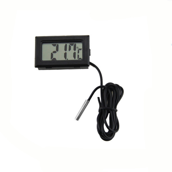 Digital LCD Thermometer for Fridges Freezers Coolers Chillers Mini 1m Probe Black