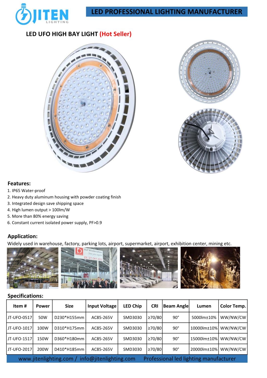 New Design Warehouse Industrial Light 150W UFO LED High Bay Light