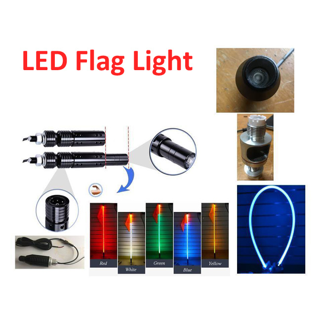 High Power RGB & Single Color LED Flag Light 4FT 5FT 6FT Decaration LED Pole Light