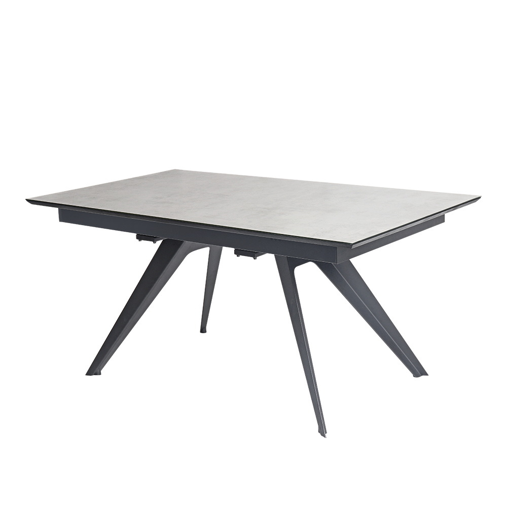 Modern Teem Living Extendable Console Iron Tempered Glass Top Dining Table