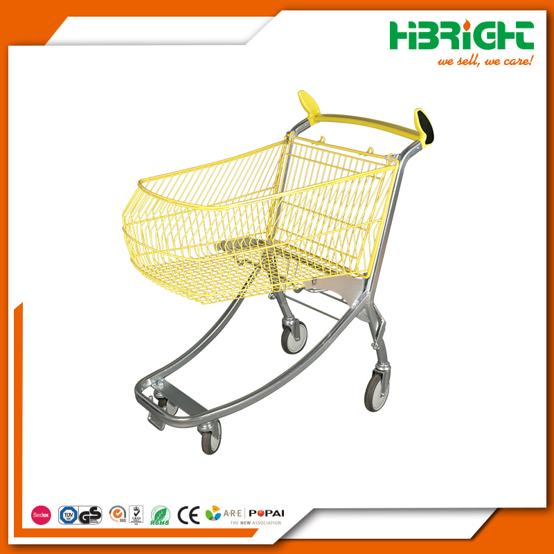 Plastic Sprayed Metal Supermarket Hand Cart Shopping Trolleys