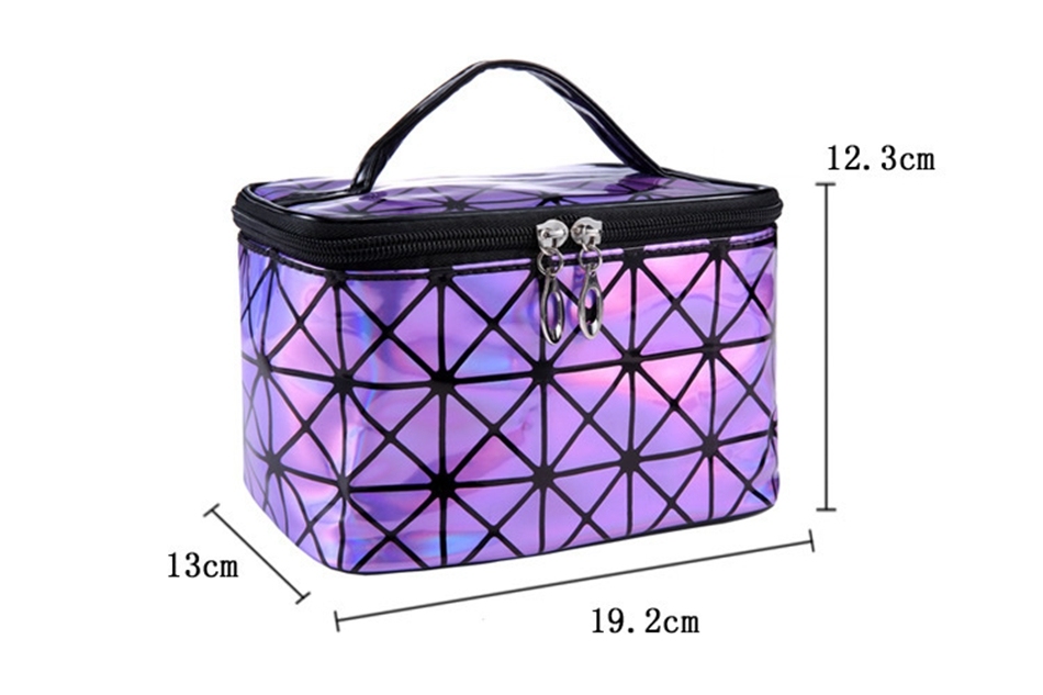 Functional Cosmetic Bag Women Fashion PU Leather Travel Make up Necessaries Organizer Zipper Makeup Case Pouch Toiletry Kit Bag