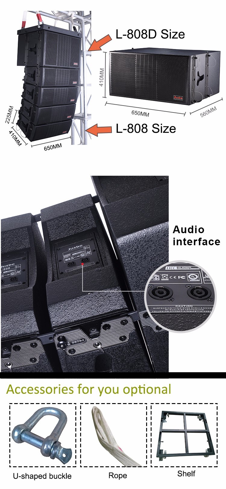 L-808 Professional Sound System Linear Speaker Line Array Speaker 8