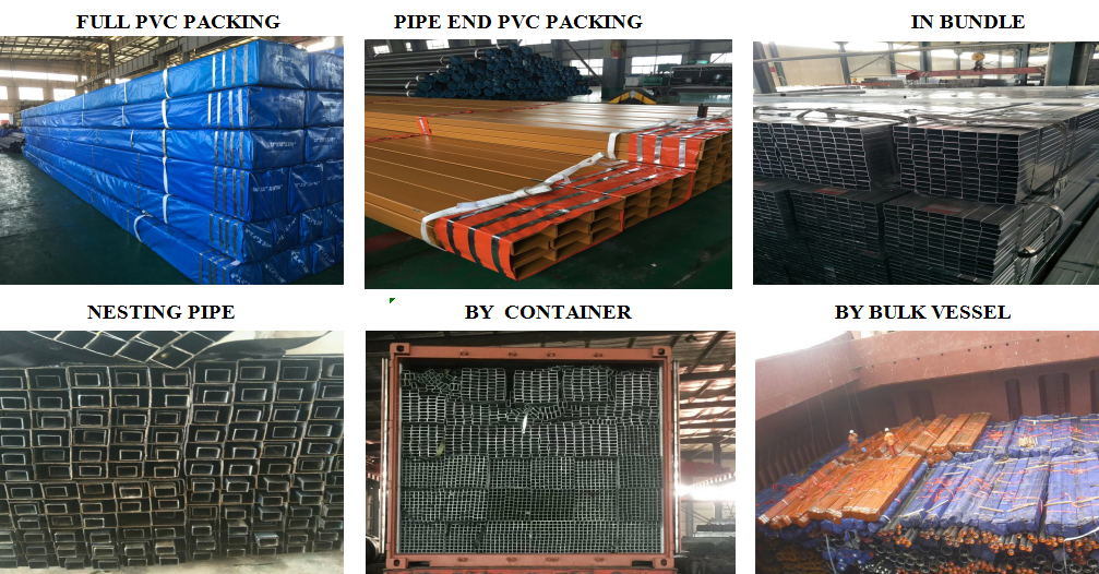 Black Square Hollow Section / Welded Square Rectangular Steel Pipes /Tubes for Africa Markets