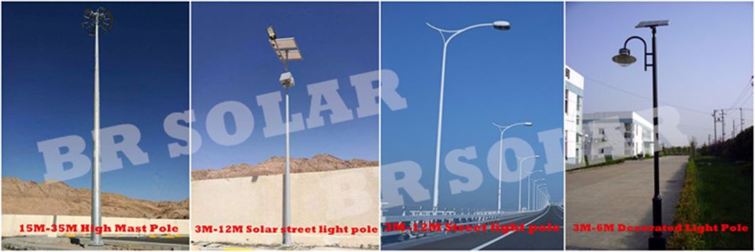 Decorated 3m-12m Street Light Pole with Solar Light