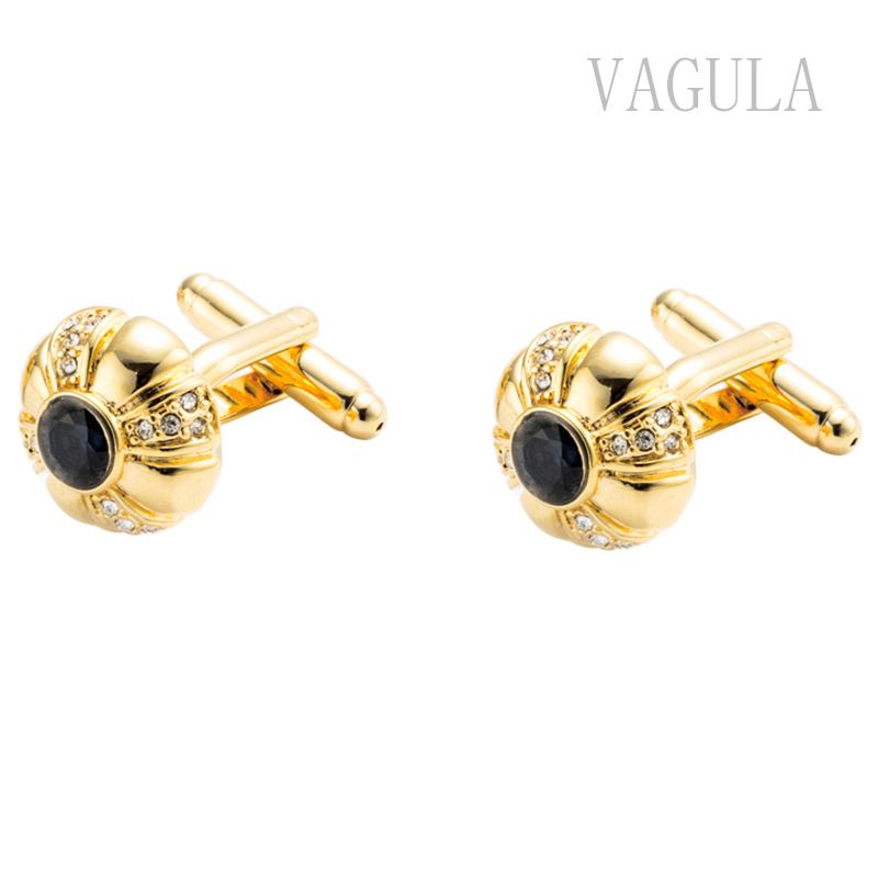 VAGULA Hot Sale Men Jewelry Gemelos Blue Opal Cufflinks 161