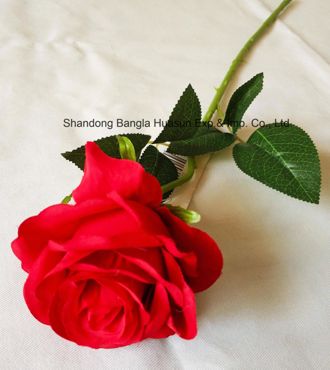 Artitifical Flower Single Red Silk Rose Real Touch