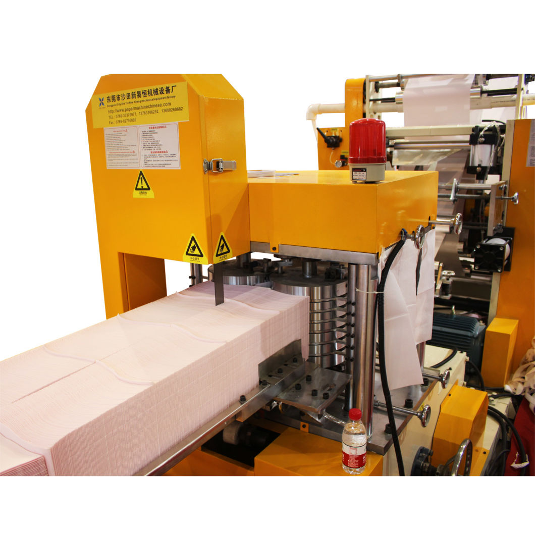 Glue Lamination Automatic 1/8, 1/4-Folded Automatic Color Printing Embossing Serviette Napkin Tissue Paper Machine with High Speed