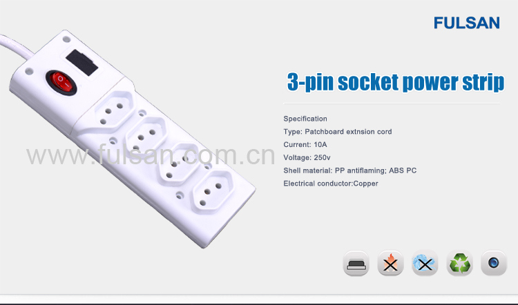 Brazil Extension Electrical Socket with Inmetro Certificate