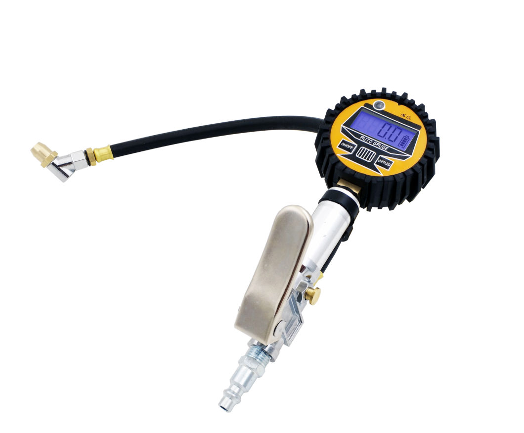 Tire Inflator with Pressure Gauge, Flexible Air Hose, Solid Brass Air Chuck, Dual Head Tire Chuck and Different Air Nozzles for Truck, Car, Bike, Sports Ball