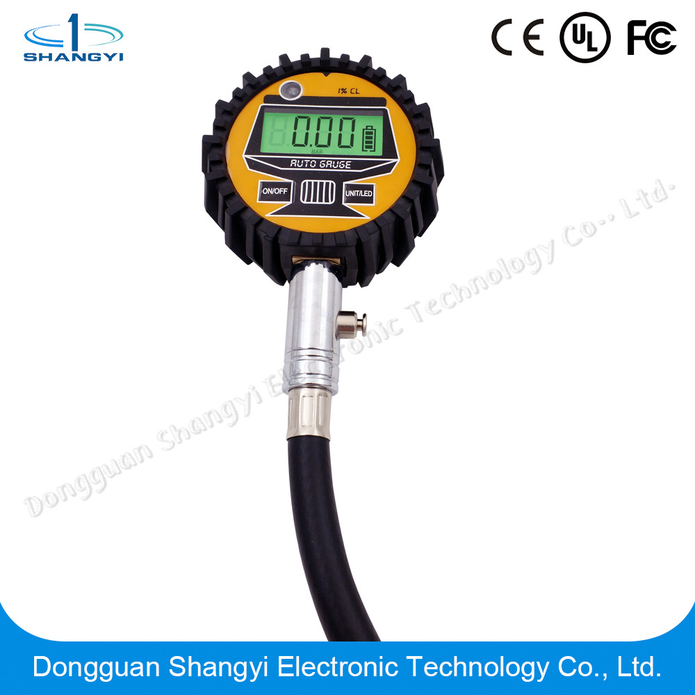 Professional 100 Psi Pressure Gauge Tester 4 Settings for Car Truck Motorcycle Bicycle with Hose and Backlight LCD Display Digital Tire Pressure Gauges