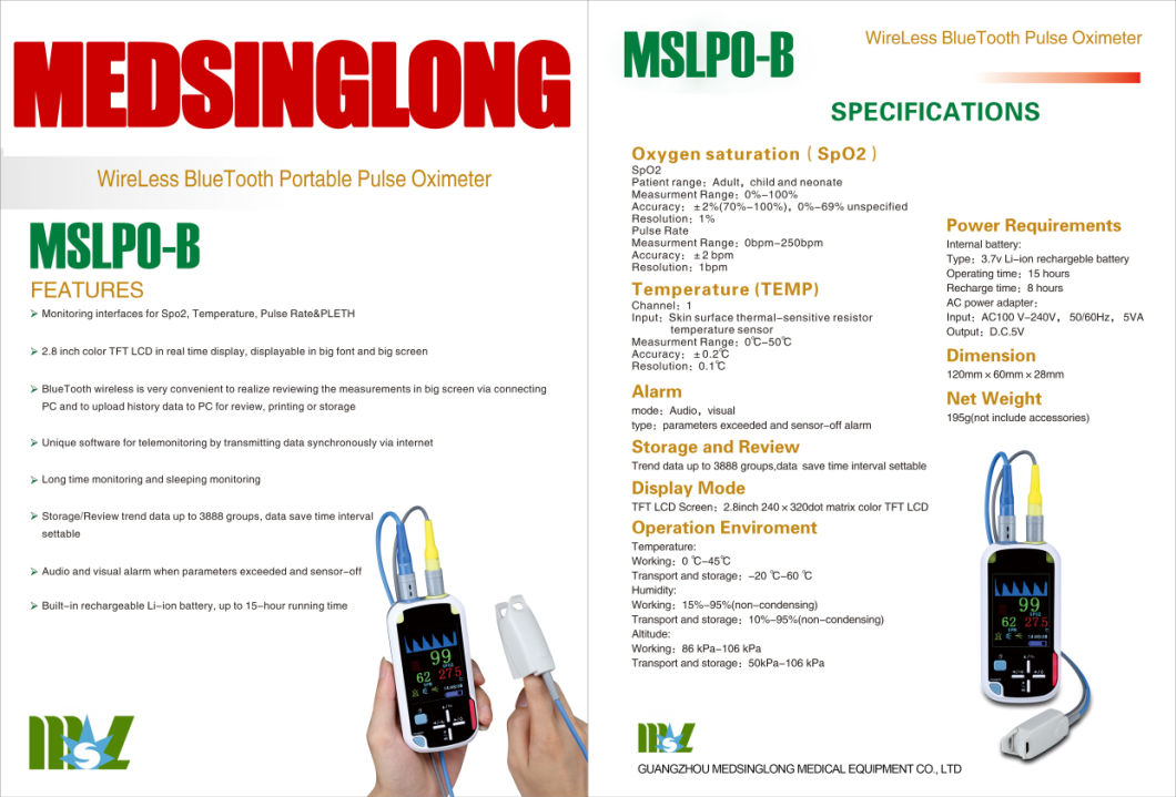 Handheld Finger Pulse Oximeter for Pediatric