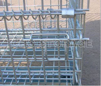 CE Certified Warehouse Storage Galvanized Foldable Wire Mesh Container