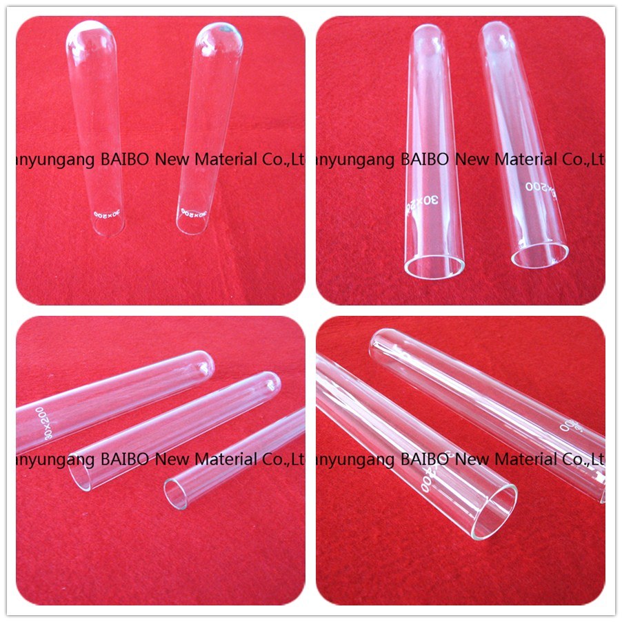 Baibo Wholesale Clear Crystal Quartz Glass Round Bottom Test Tube