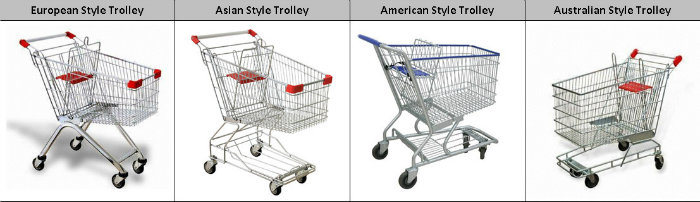 Supermarket Metal Shopping Trolley Cart