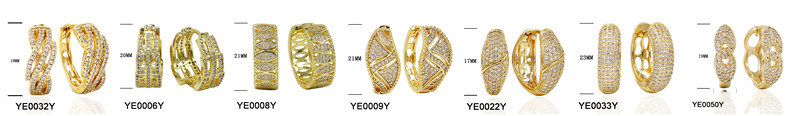 Fashion Hoop Earring, 18K Gold Plated Diamond Earring