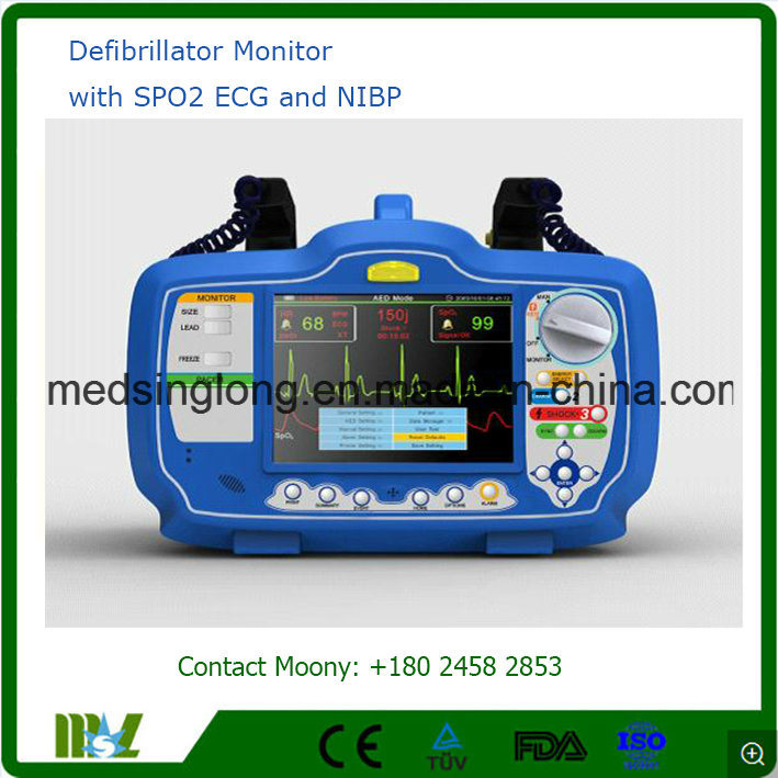Ce, ISO Approved Biphasic Defibrillator Monitor Dm7000 with SpO2 ECG and NIBP