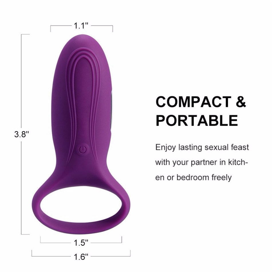 Luxury Rechargeable 7 Modes Strong Vibrating Cock Ring Waterproof Silicone Clitoral Bullets Sex Vibrator for Couple