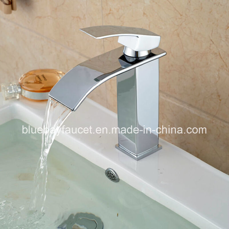 Hot Selling Chrome Brass Waterfall Bathroom Basin Faucet