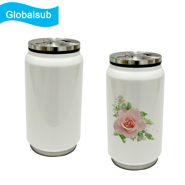 Sublimated Blank Travel Soda Can Mug with Lid