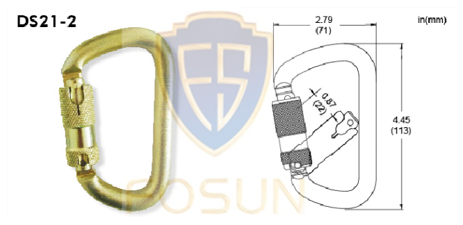 45kn Fall Protection Carabiner for Rock Climbing Equipment