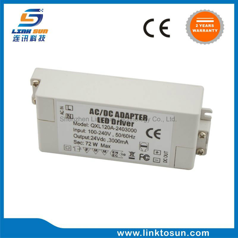 China Factory Supply Constant Voltage 24V 3A LED Switching Power Supply
