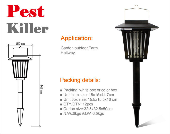 Indoor Traps Mosquito Control Solar Powered Electric Mosquito Trap with LED Light