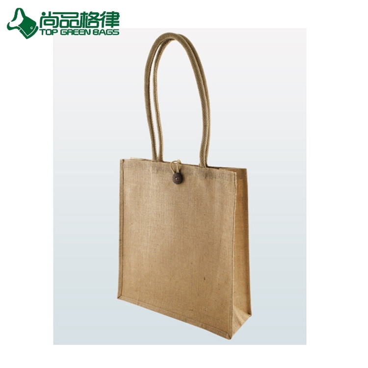 Factory Custom Reusable Laminated Jute Burlap Tote Bag