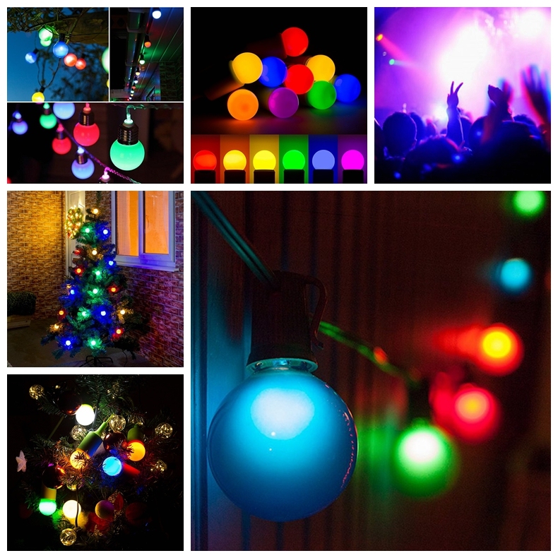 Colorful 1.5W G14 E27 Globe Bulbs for Christmas Tree Decoration