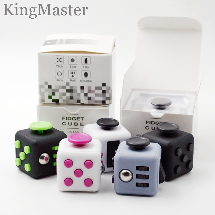 Various Colors Fidget Cube Plastic Magic Cube Toys