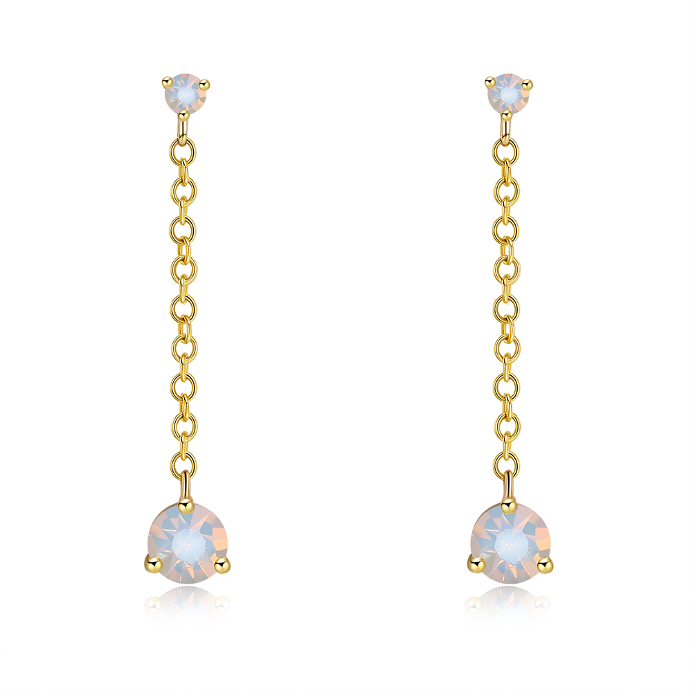 2017 New Design Gold Eardrop Imitation Gold Plated Opal Pendant Earring