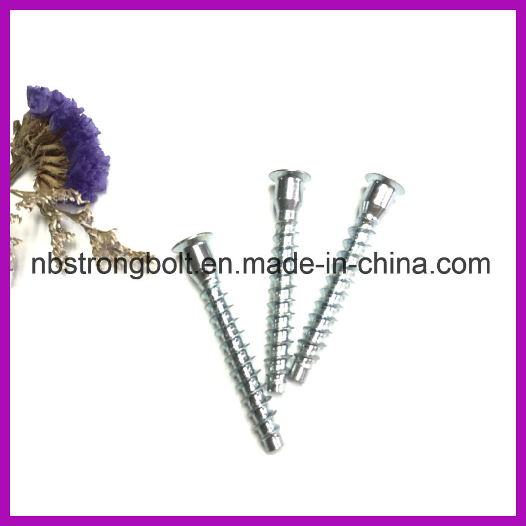 Flat Point Confirmat Screw with Zinc