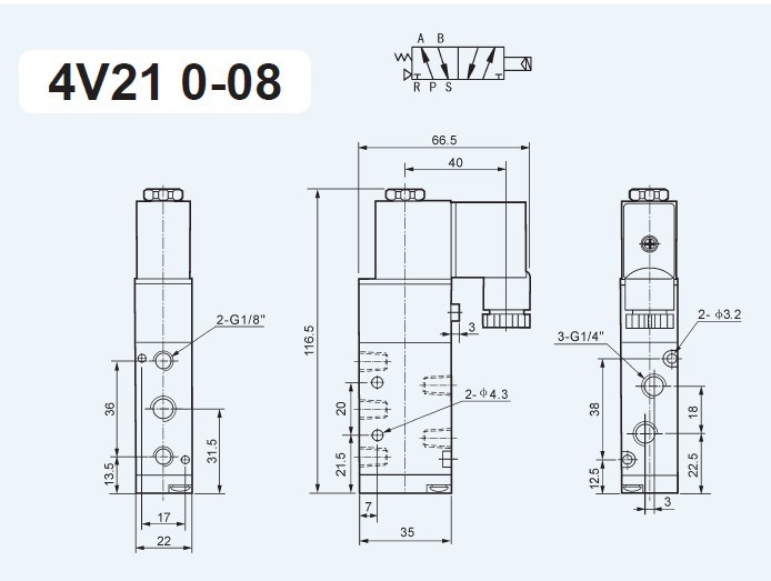 4V210-08 Airtac Type Cheap Solenoid Valve DC 24V