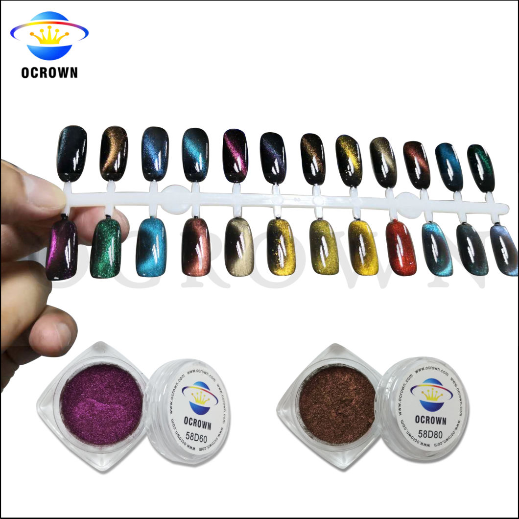 Fashion 3D Cat Eye Magnetic Chameleon Pigments Powder for Nail Art