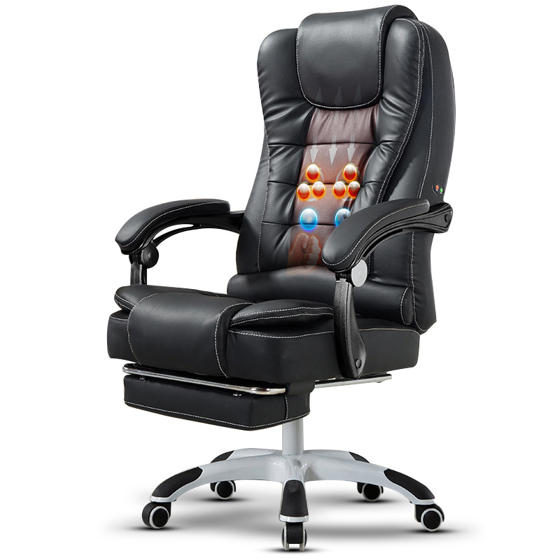 Small Cheap Massage Reclining Massage Office Chair with Foot Support