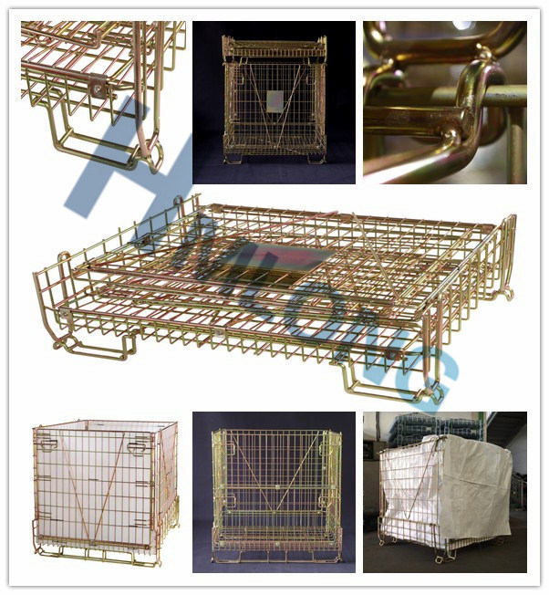 Galvanized Folding Storage Steel Wire Container