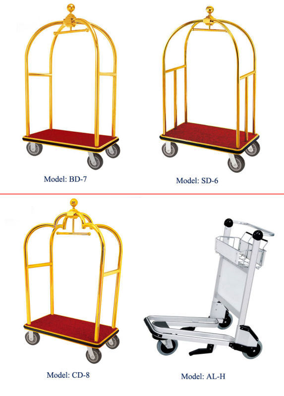 Stainless Steel Hotel Luggage Baggage Service Cart