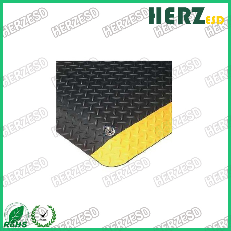 Non-Slip Rubber Diamond Plate Flooring ESD Anti-Fatigue Mat