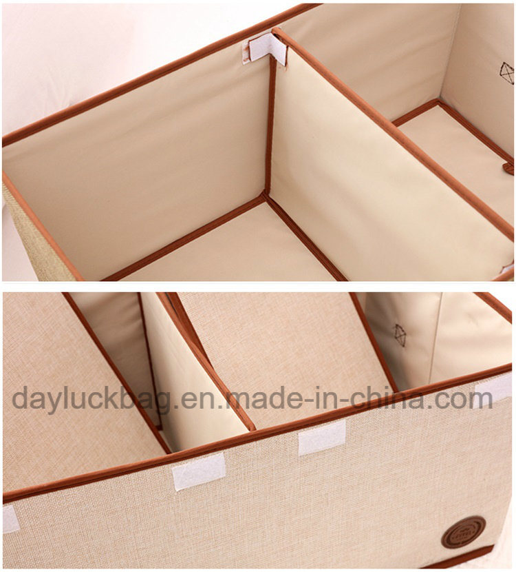 Grey Foldable Separate Non Woven Cardboard Large Removable Clothes Storage Box