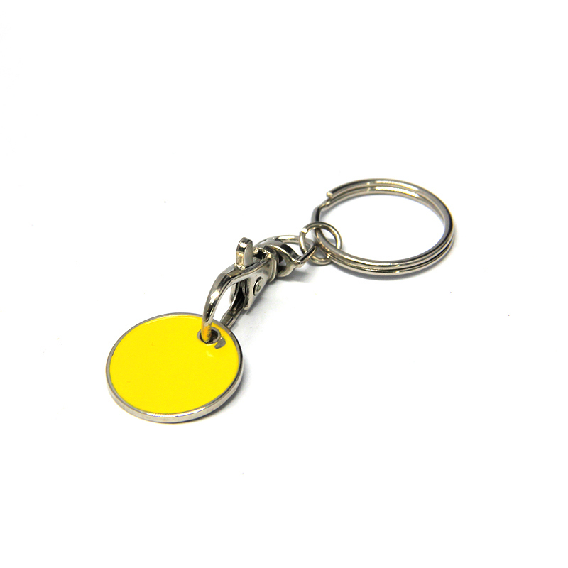 Custom Cheap Promotional Metal Shopping Cart Coin Holder Keychain